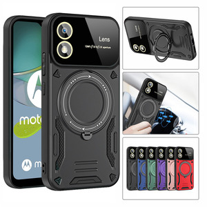 Funda de armadura magnética para <span class=keywords><strong>Motorola</strong></span> <span class=keywords><strong>Moto</strong></span> G84 G04 G24 G34 E13 <span class=keywords><strong>G22</strong></span> G10 G20 G30 G54 protección de lente de cámara de alimentación cubierta de soporte giratorio - Product Image 1