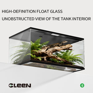 Cleen yüksek kaliteli cam sürüngen muhafaza kafes Paludarium Terrarium kertenkele yılan ve Gecko için üst ekran havalandırma ile - Product Image 5