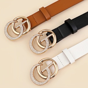 Cintura in pelle sintetica <span class=keywords><strong>di</strong></span> alta qualità da <span class=keywords><strong>donna</strong></span> 2025 Design <span class=keywords><strong>di</strong></span> <span class=keywords><strong>marca</strong></span> squisito con fibbia in metallo stile Jeans in vacchetta - Product Image 3