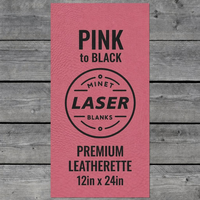Feuille vierge laser en gros 12x24 pouces, similicuir rose à noir gravable au laser avec support en tissu épais et adhésif activé par la chaleur