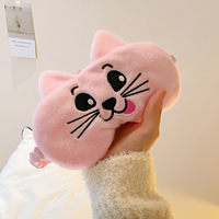 Masque pour les yeux en peluche de dessin animé mignon pour femmes aide au sommeil avec oreilles pressantes aide à la relaxation et au soulagement de la fatigue oculaire