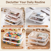 Étui rigide transparent avec fermeture éclair, pochette de rangement réutilisable, écologique, grande capacité, sac de voyage pour cosmétiques, maquillage, papeterie