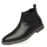 Nouvelles bottes de travail vintage britanniques pour hommes, mi-mollet, respirantes, en PU artificiel, antidérapantes, grandes tailles, pour l'automne