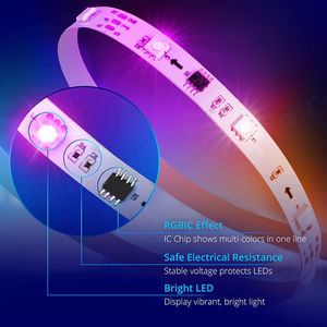 Tira de LED RGBIC direccionable individualmente con 1 LED y 1 IC, PCB negro/blanco, compatible con WS2811, WS2812B, WS2813, WS2815, SK6812 RGBW RGB - Product Image 3