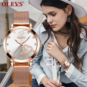 นาฬิกา OLEVS 5189 แบรนด์คุณภาพสูง นาฬิกาควอตซ์สำหรับผู้หญิง ประดับเพชรหรูหรา เข็มเรืองแสง นาฬิกาข้อมือผู้หญิง ของขวัญวันวาเลนไทน์ - Product Image 3