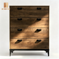 Commode compacte élégante à roulettes, mini commode moderne pour chambre à coucher, petit appartement, avec bois robuste