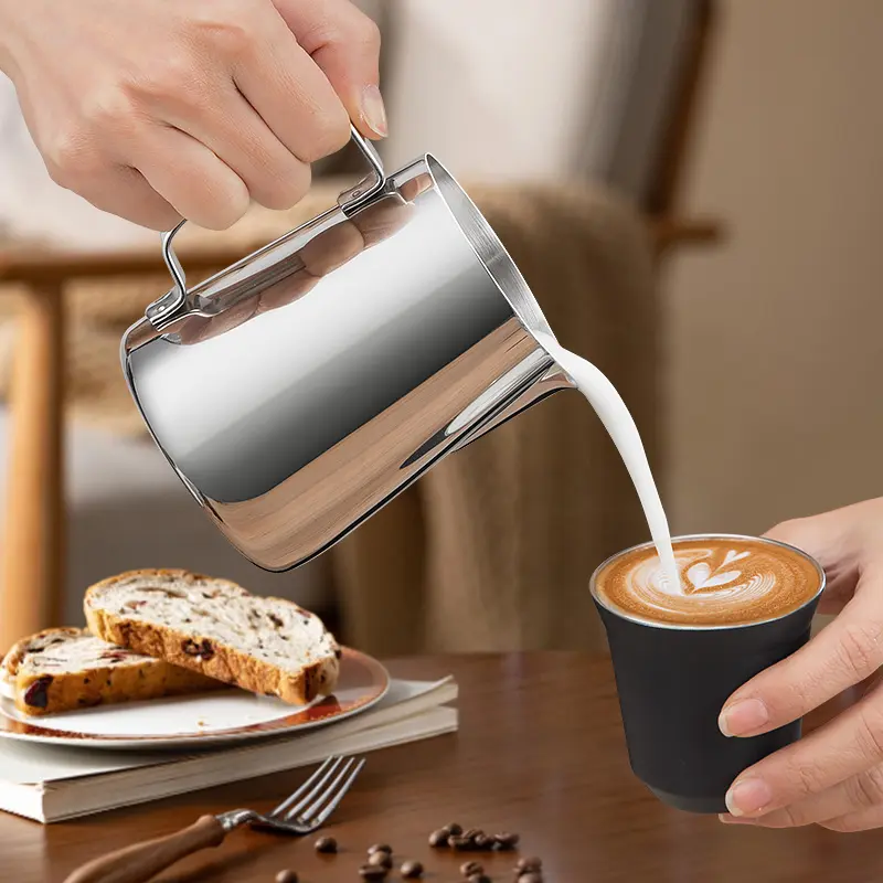 स्टेनलेस स्टील Motta लट्टे निर्माता झाग गश्त कॉफी लट्टे सुराही सेट 300ml 600ml मापने कप मिनी दूध कप