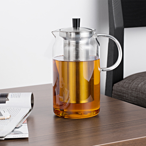 <span class=keywords><strong>Théière</strong></span> minimaliste écologique personnalisée en verre borosilicate 1200 ml résistante à la chaleur avec infuseur en acier inoxydable - Product Image 4