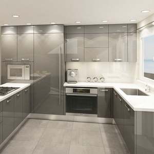 Minimalist Open <b>Shelves</b> Kitchen Cabinet for Small Spaces Solid <b>Pine</b> <b>Wood</b> Melamine Panel Water Resistant European Australian - Product Image 2