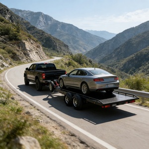 Remorque à plateau plat durable à 2 essieux |   Remorque à plateforme en acier pour charges lourdes |   Transporteur <span class=keywords><strong>de</strong></span> voitures fiable |   Fabricant chinois - Product Image 5