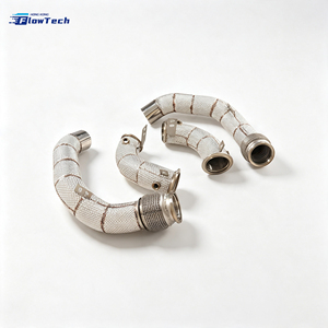 ท่อไอเสียดาวน์ไปป์แบบไหลสูงสำหรับ BMW M5 F90 M6 F12 F13 S63 4.4L V8 ผลิตจากสแตนเลส 304 ติดตั้งได้โดยตรง พร้อมแผ่นกันความร้อน - Product Image 5