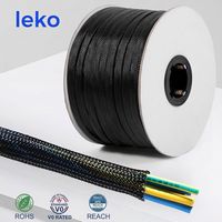 Funda Trenzada Expandible para Cables Leko FBT PET, Malla Protectora Flexible para Cables, Retardante de Llama Profesional, con Clasificación de 220V