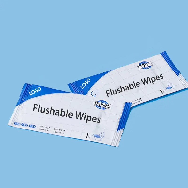 biodegradable dissolving antibacterial wipes 80pc blue cleaning wipes mini flushable single sheet hand wipes double side