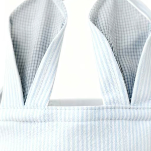 Canasta de Pascua Personalizada con Asa de Tela Seersucker y Orejas de Conejo, Gran Venta - Product Image 6