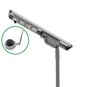 ไฟถนนโซลาร์เซลล์ 50W ไฟ LED สำหรับภายนอกอาคาร พร้อมกล้องวงจรปิดในตัว IP66 กันน้ำ แบตเตอรี่ LiFePO4 ควบคุมอัจฉริยะ - Product Image 1