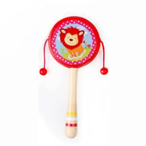 กลองไม้หนังแกะขายดี กลองมือหมุน ของเล่นเสริมพัฒนาการ - Product Image 2