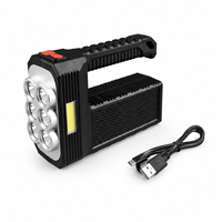 Lampe torche LED rechargeable tactique W5116 de type C, étanche IP54, corps en ABS+PS, batterie au lithium 18650 1200mAh, lumière du jour 6000K, EDC