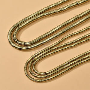 Rondelle Heishi perles de <span class=keywords><strong>pierre</strong></span> d'<span class=keywords><strong>hématite</strong></span> noir or argent, perles d'<span class=keywords><strong>hématite</strong></span> plaquées or rose de 1mm 2mm 3mm 4mm pour la fabrication de bijoux - Product Image 3