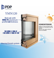 Ventana Abatible e Inclinable de Aluminio y Madera de 88 mm de Ancho, Personalizada PDP, con Persiana, Pantalla Magnética, Diseño Gráfico Minimalista