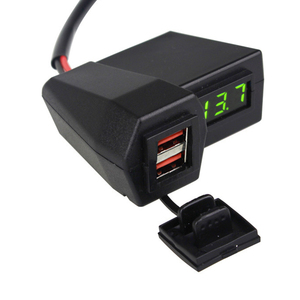 12V 3.1A QC3.0 sạc nhanh HP Điện thoại di động tay lái phía sau gương gắn cổng kép USB ổ cắm xe máy sạc với Vôn kế - Product Image 3