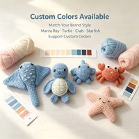 Peluche de raie manta au crochet faite à la main, accessoire de mode quatre saisons, autre accessoire vestimentaire, adorable ornement animal marin, couleur personnalisée