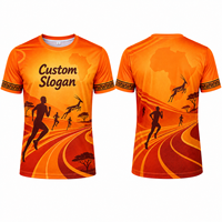 T-shirt de course à pied personnalisé en sublimation pour marathon, en tissu mesh à séchage rapide, pour événements sportifs, avec logo et motif personnalisés