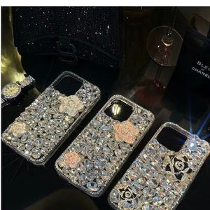 Thiết Kế Sang Trọng Long Lanh Hoa Phụ Nữ Kim Cương Trường Hợp Điện Thoại Cho Iphone 12 13 14 15 Pro Max <span class=keywords><strong>Bling</strong></span> <span class=keywords><strong>Bling</strong></span> Camellia Điện Thoại Di Động Bìa - Product Image 5
