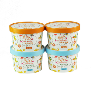 บรรจุภัณฑ์ไอศกรีมแบบถ้วยกระดาษพร้อมฝาปิด สำหรับใส่ซุปหรือไอศกรีม ขนาดพินท์  สามารถนำไปย่อยสลายได้  ผลิตตามสั่ง  ได้รับการรับรองมาตรฐานสำหรับอาหาร - Product Image 4