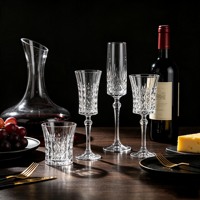 Lot de 6 verres à vin en verre renforcé, transparents et très résistants, pour la décoration de table de mariage et de fête