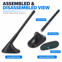 Antenne décorative universelle pour toit de voiture, antenne factice noire, mât auto-adhésif, accessoire de style extérieur pour voiture SUV