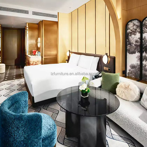 Factory Wholesale Wood Hotel Bedroom Sets <b>Panel</b> <b>Headboard</b> Modern Commercial Style Hotel Project Furniture for Hotel Bed Room - Product Image 3