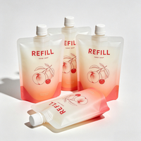 Emballage souple personnalisé sans BPA, type Doypack, pour yaourt, jus, sauces, aliments liquides et détergents, avec bec verseur