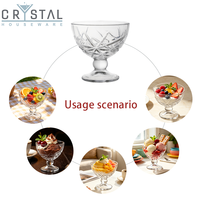 Glazen ijsbeker met gegraveerde ster, bulkverpakking, helder glas, geschikt voor fruit, yoghurt, dessert, voor bar, hotel, bruiloft, cadeauset