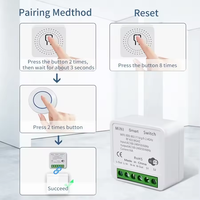 Interrupteur intelligent WiFi Tuya, récepteur relais RF 433Mhz, mini bouton rond sans fil, télécommande, application Smart Life, contrôle vocal Alexa Google Home