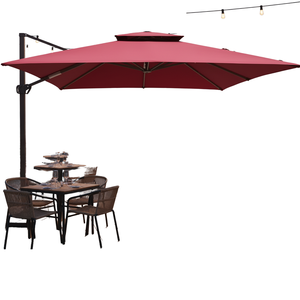 Modern Double-sided Large Aluminum Waterproof Foldable Patio <b>Umbrella</b> 2.3m Radii -Courtyard Park Hotel Gym <b>Outdoor</b> Furniture Use - Product Image 3