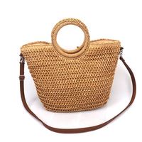 Venta caliente chino fábrica al por mayor de paja tejida bolsa de playa de paja de papel, bolsa de moda bolsa de playa de joven