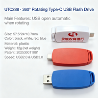 Clé USB 2-en-1 OTG UTC288, double interface USB 2.0 Type-C, clé USB portable pour le bureau, stockage de données, clé USB 16 Go