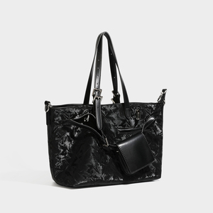 Luxe designer tas van gekreukeld metallic materiaal, grote capaciteit, shopper, verstelbare schouderband, handtas, schoudertas, crossbody tas voor dames - Product Image 2