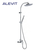 Kit de douche mécanique OEM 5F, système de douche mécanique en acier inoxydable chromé, colonne de douche réglable à 2 sections, système de douche pour bain