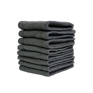 Popok kain popok saku yang dapat dicuci dengan sisipan 4 lapisan arang bambu Microfiber sisipan popok yang dapat digunakan kembali