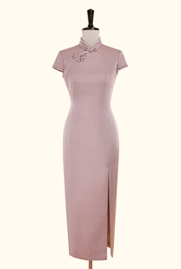 Nuevo <span class=keywords><strong>Qipao</strong></span> largo ajustado <span class=keywords><strong>de</strong></span> estilo chino para mujer, <span class=keywords><strong>de</strong></span> lujo <span class=keywords><strong>de</strong></span> manga corta rosa vestido <span class=keywords><strong>de</strong></span> noche, ropa <span class=keywords><strong>de</strong></span> boda tradicional china - Product Image 3