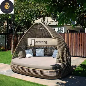 leather corner cushion aluminium outdoor daybed modern hotel outdoor teak daybed furniture rattan day bed