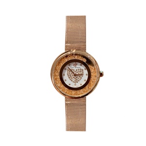 Nouvelles montres pour femmes, montres à quartz tendance et élégantes pour femmes avec cadrans en cristal de sable fluide et bracelets en chaîne maillée - Product Image 1