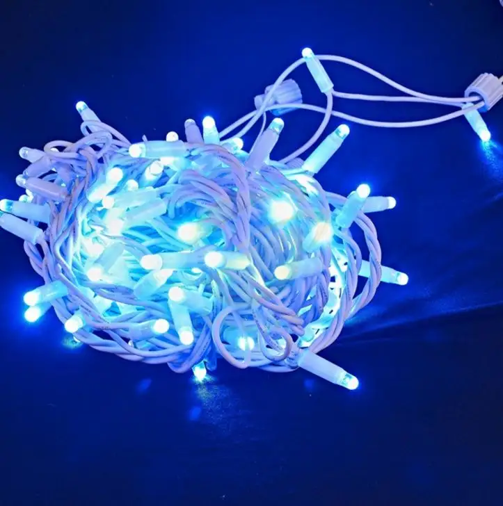 LED Clip luci bianco cavo in PVC scintillio filo di rame luce Led stringa 666L scatola colorata all'aperto 100M albero di natale decorazione 10m