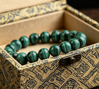Bracelet en malachite naturelle, motif œil de chat, malachite à mille couches, bracelet à perles simples, bijoux en cristal pour cadeau