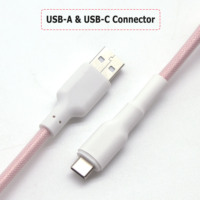 Câble d'aviateur personnalisé pour clavier, câbles USB Type C enroulés pour clavier mécanique