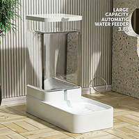 Fontaine à eau et distributeur automatique de nourriture pour chats et chiens, avec bac de stockage de graines, bol de nourriture et d'eau automatique pour animaux de compagnie