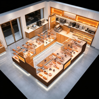 Luxuriöse LED-Bäckereivitrine mit Warmem Licht, Multifunktionale Konditorei-Auslage, Umweltfreundlich, Hochwertig, Kommerziell und Schlüsselfertig