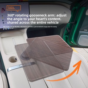 360&deg; Rotatable Car Steering Wheel Desk Tray Adjustable Square Density Board Washable Tabletop for Vehicle Mount Floating Bracket - Product Image 3