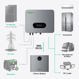 Calion IP66 6KW Hybrid Solar 48V 220V Pure Sine Wave DC/AC On-<b>Grid</b> MPPT Controller Single Phase 5-10 Year - Product Image 5